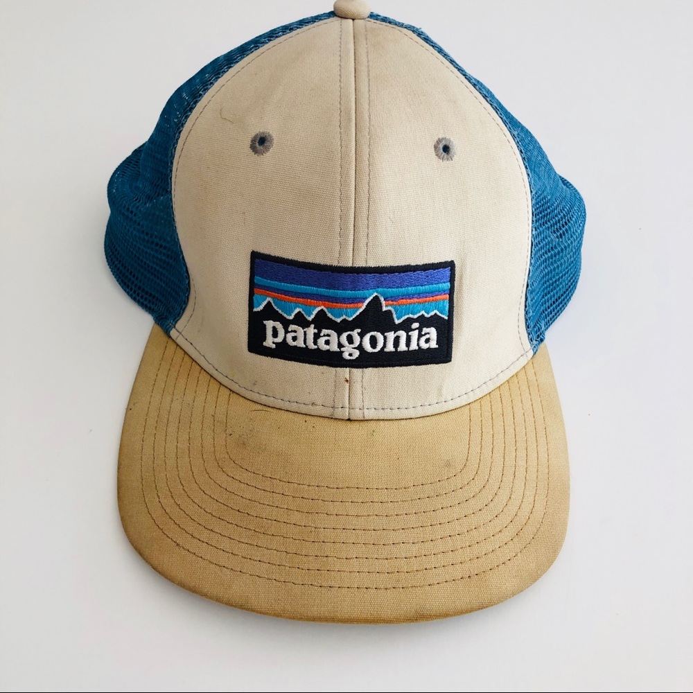 Patagonia Trucker Hat White and Blue
